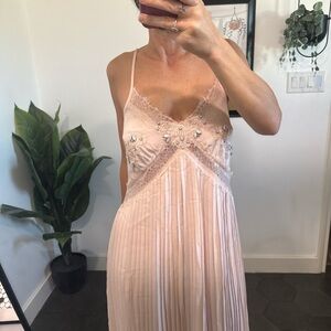 Elegant Pink Lace Roaring 20s inspired dress